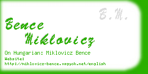 bence miklovicz business card